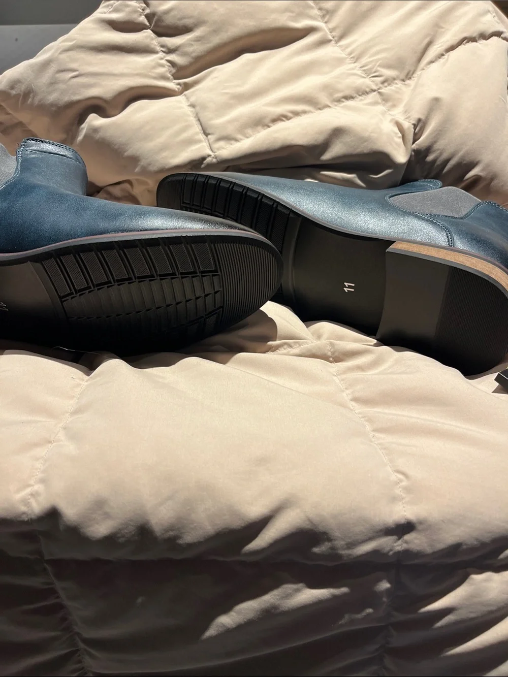 Landon Men's Black Chelsea Boots - Classic Slip-On Dress/casual size 11 blue New